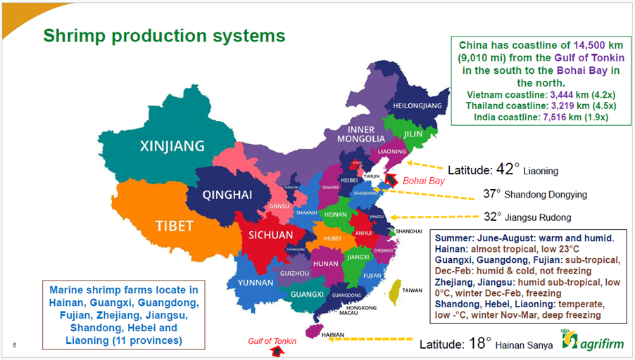 China’s shrimp farming geography