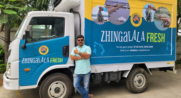 Image 2: Zhingalala is a shrimp restaurant and home delivery company founded by Manoj Sharma, a major shrimp farmer and industry representative from Gujarat.